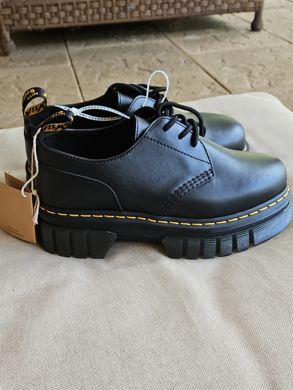 Dr Martens Audrick Platform Oxford Shoes In Black, Woman's 10